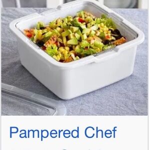 NEW/NEVER USED. Pampered Chef 2.5 oz Cool & Serve Container with Lid. No box